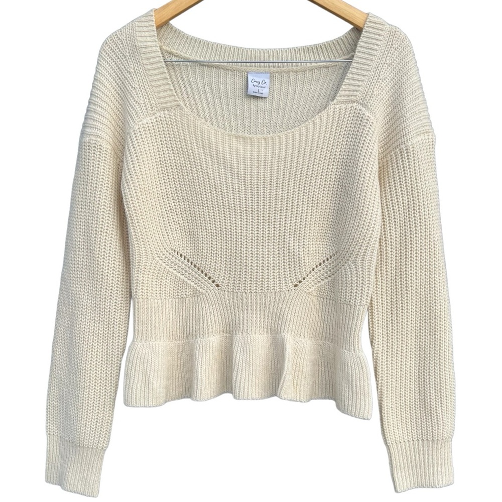 Cozy Casual Cream Knit Sweater